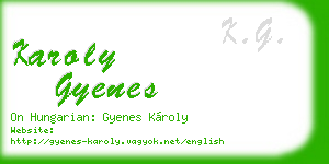 karoly gyenes business card